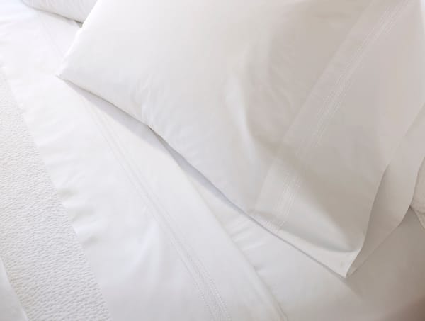 Landscape Embroidered Organic Percale Sheet Set - Coyuchi | Alpine White
