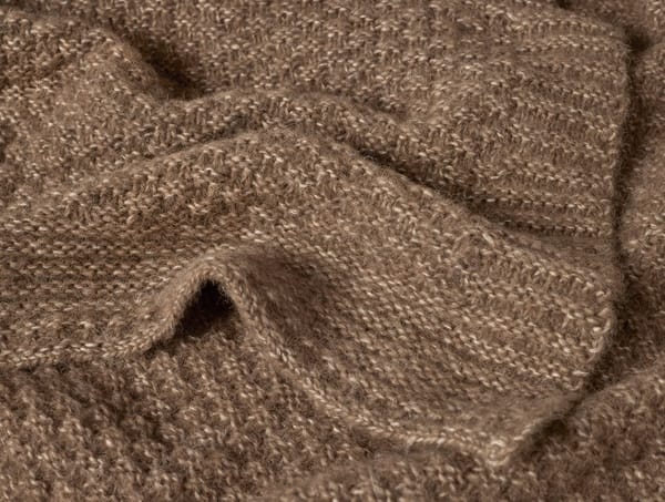 Cordillera Alpaca Cotton Knit Throw | Camel Heather