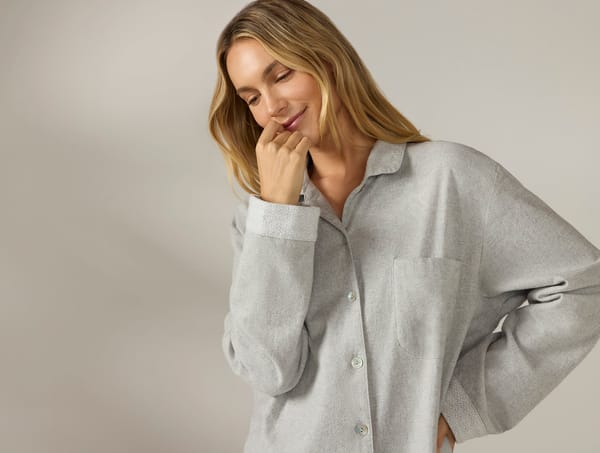 Women's Cloud Brushed Organic Flannel Nightshirt | Gray Heather