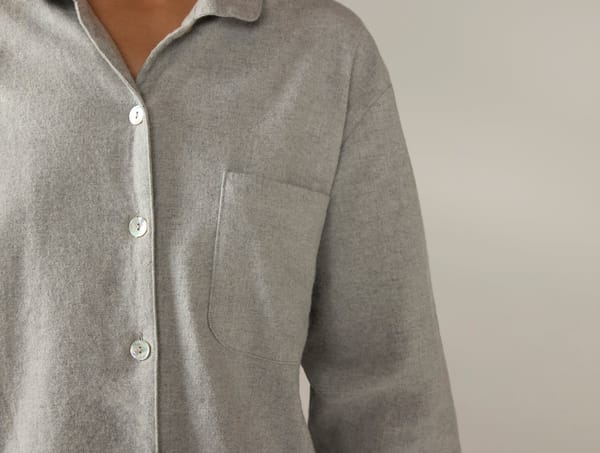Women's Cloud Brushed Organic Flannel Nightshirt | Gray Heather