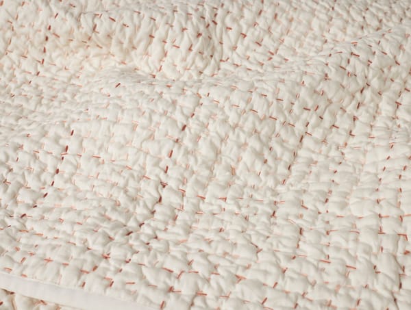 Pebbled Handstitched Organic Toddler Quilt | Undyed w/Warms