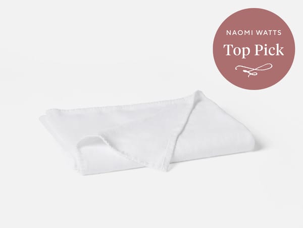 Helena Organic Linen Throw | Alpine White
