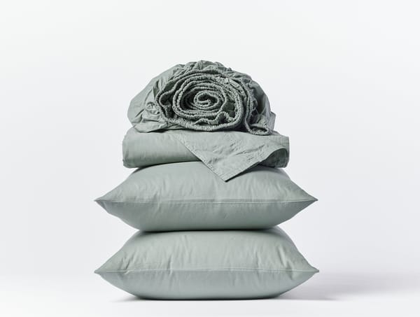 Organic Crinkled Percale™ Sheet Set - Coyuchi | Sage