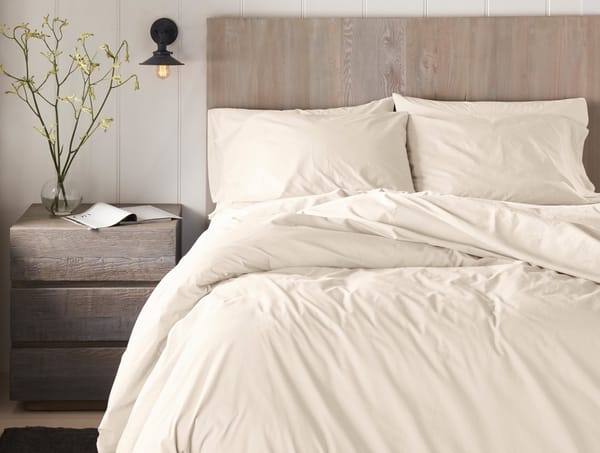 300 Thread Count Organic Percale Duvet Cover | Undyed