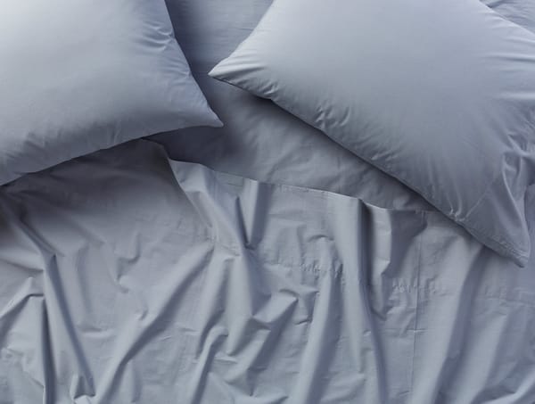 300 Thread Count Organic Percale Sheets | Steel Blue