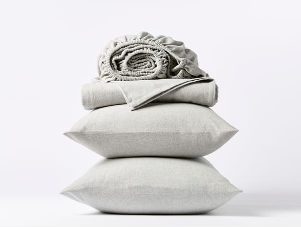 Cloud Brushed™ Organic Flannel Sheet Sets | Pale Gray Heather