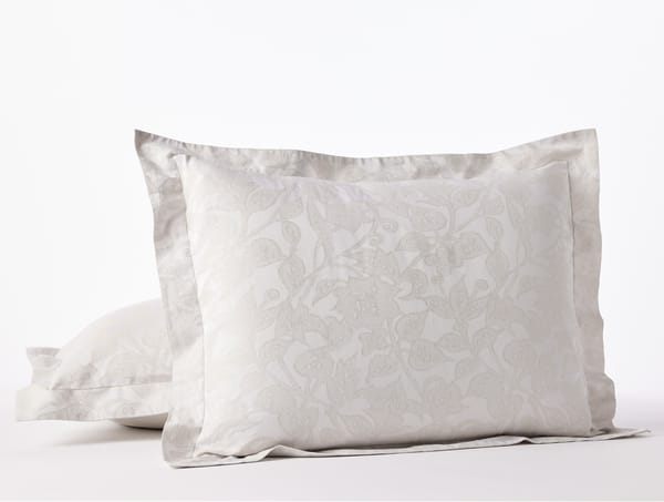 Heritage Organic Jacquard Sham - Coyuchi | Alpine White w/Stone
