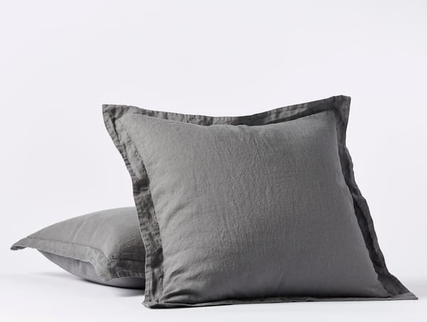 Organic Relaxed Linen Sham | Euro | Slate
