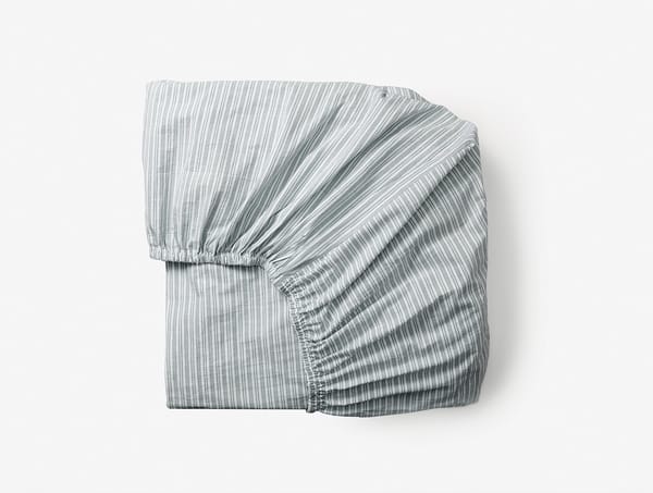Organic Crinkled Percale™ Fitted Sheets | Sage w/Gulf