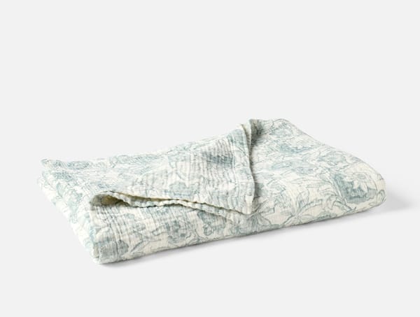 Balboa Organic Matelasse Print Throw - Coyuchi | Undyed w/Dew