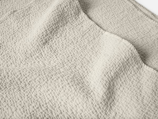 Cascade Organic Matelasse Blanket - Coyuchi | Stone