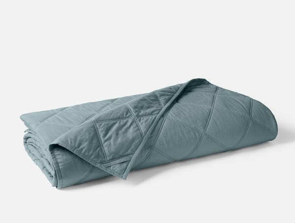 Diamond-Stitched Organic Cotton Comforter | Lagoon
