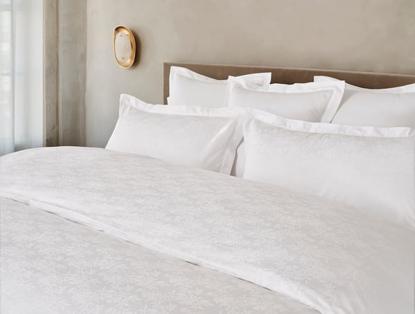Heirloom Organic Jacquard Duvet Cover - Coyuchi | Alpine White