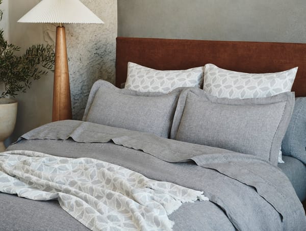 Organic Relaxed Linen Sham - Coyuchi | Slate Chambray