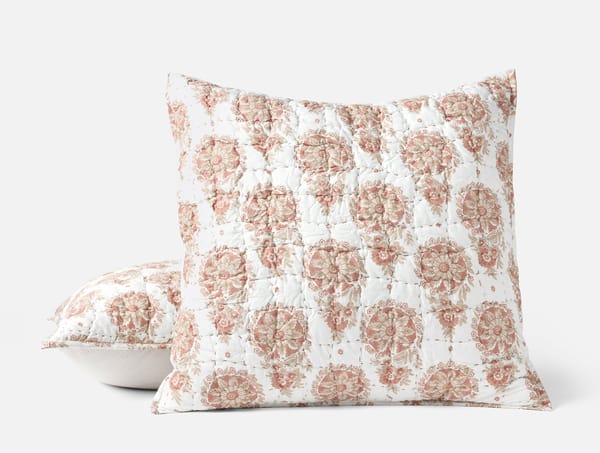 Flores Handstitched Organic Sham - Coyuchi | Praline