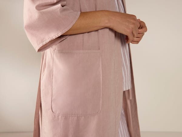 Women's Isla Organic Cotton Robe - Coyuchi | Praline Chambray