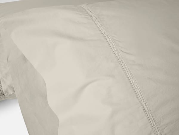 Lattice Organic Percale Sheet Set - Coyuchi | Stone