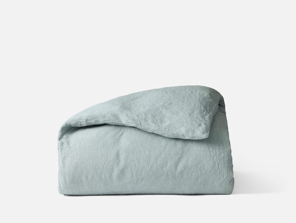 Organic Relaxed Linen Duvet Cover - Coyuchi | Pacific Blue Chambray