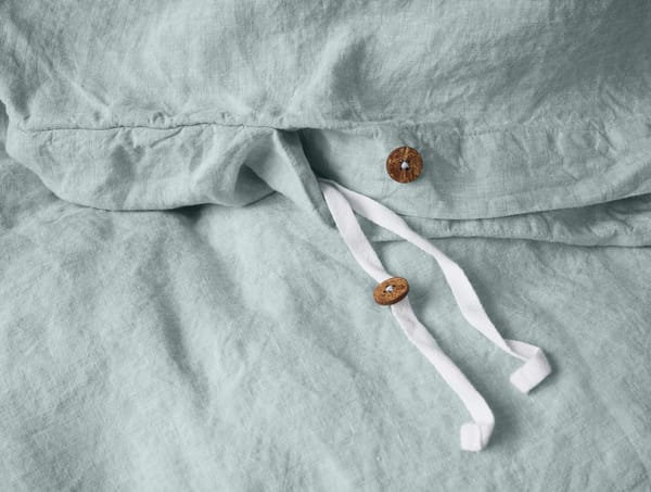 Organic Relaxed Linen Duvet Cover - Coyuchi | Pacific Blue Chambray