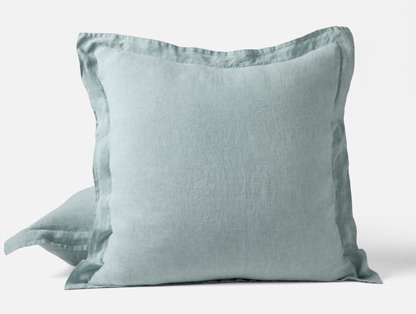 Organic Relaxed Linen Sham - Coyuchi | Pacific Blue Chambray