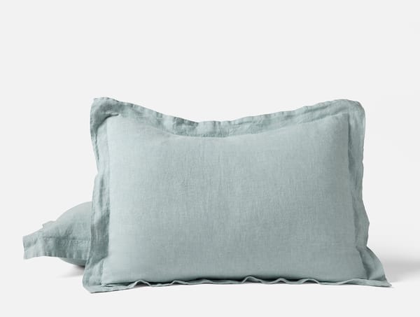 Organic Relaxed Linen Sham - Coyuchi | Pacific Blue Chambray