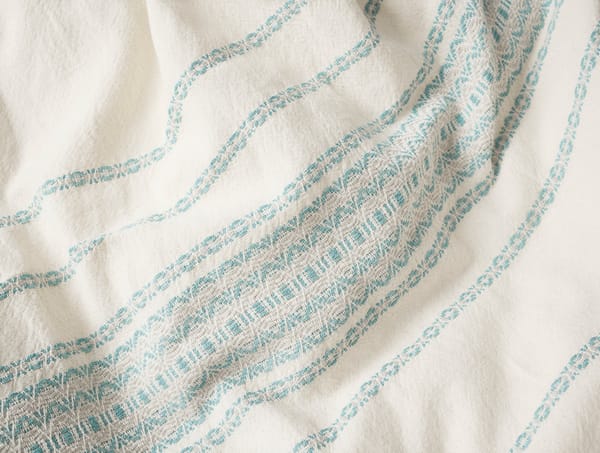 Rippled Stripe Organic Duvet Cover - Coyuchi | Undyed w/Surf
