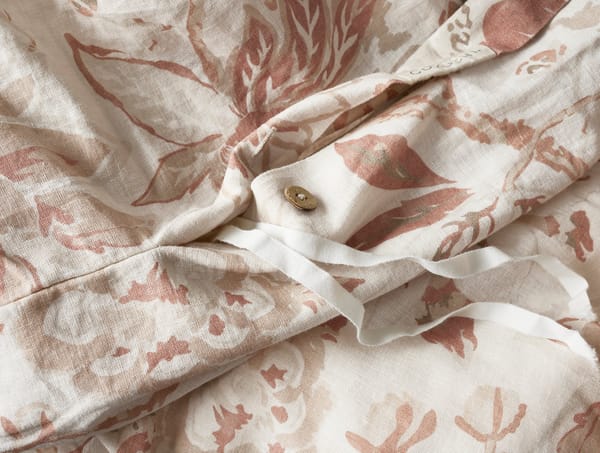 Sea Bloom Print Duvet Cover - Coyuchi | Natural w/Praline