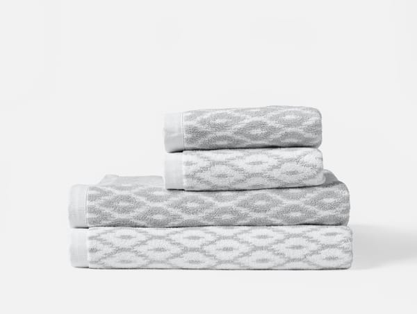 Stinson Organic Minimalist Towel Set of 4 - Coyuchi | Alpine White/Seal