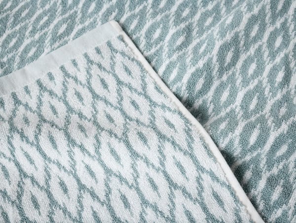 Stinson Organic Minimalist Towel Set of 4 - Coyuchi | Alpine White/Pacific Blue