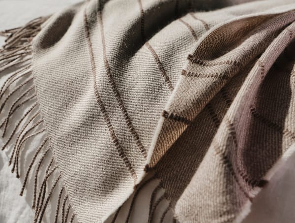 Lima Reversible Alpaca Throw | Ivory/Camel