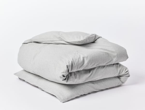 Cloud Brushed™ Organic Flannel Duvet Cover | Pale Gray Heather