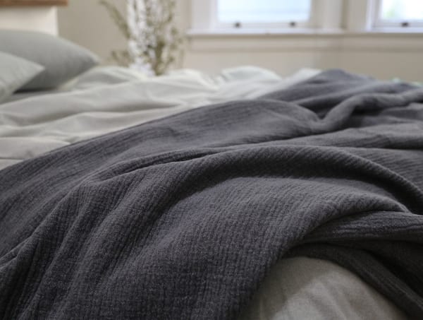 Cozy Cotton Organic Throw | Charcoal