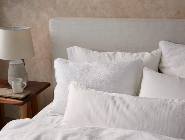 Organic Relaxed Linen Lumbar Pillow Cover | Alpine White