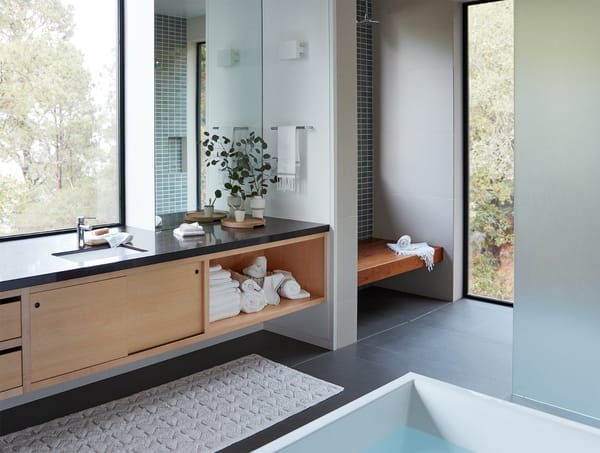 Mediterranean Organic Towels | Alpine White w/ Slate Stripe