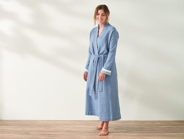 Unisex Mediterranean Organic Modern Robe | Lake