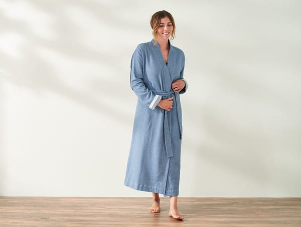 Unisex Mediterranean Organic Modern Robe | Lake