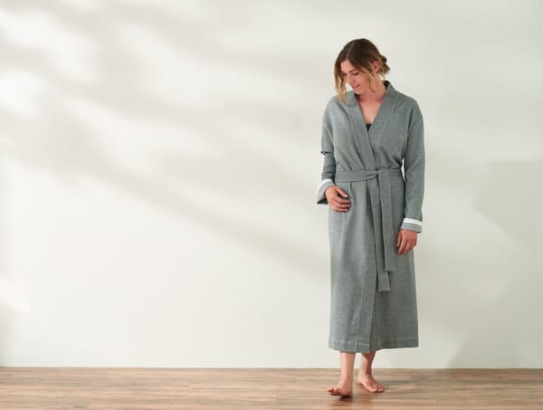 Unisex Mediterranean Organic Modern Robe | Shadow