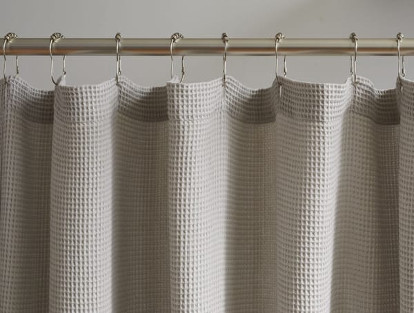 Organic Waffle Shower Curtain | Fog