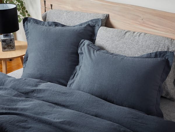 Organic Relaxed Linen Duvet Cover | Harbor Blue