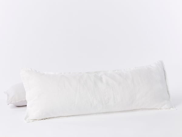 Organic Relaxed Linen Lumbar Pillow Cover | Alpine White