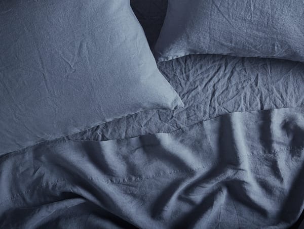 Organic Relaxed Linen Sheet Sets | Harbor Blue