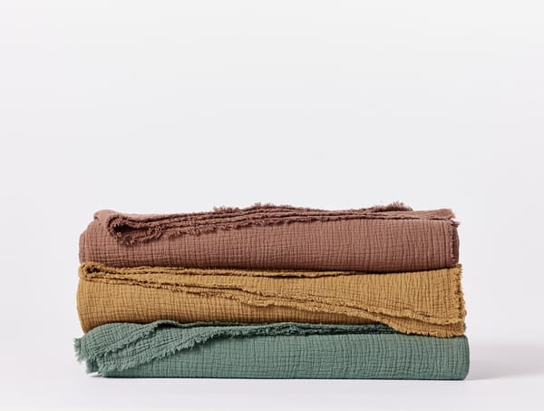 Topanga Organic Matelasse Blanket | Redwood