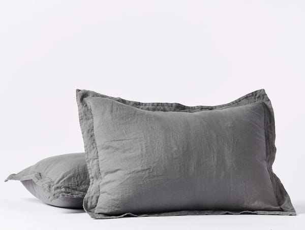 Organic Relaxed Linen Sham | Standard | Slate