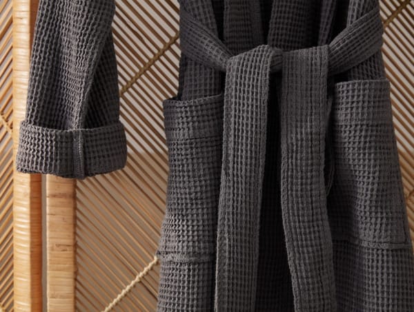 Unisex Organic Waffle Robe - Coyuchi | Shadow