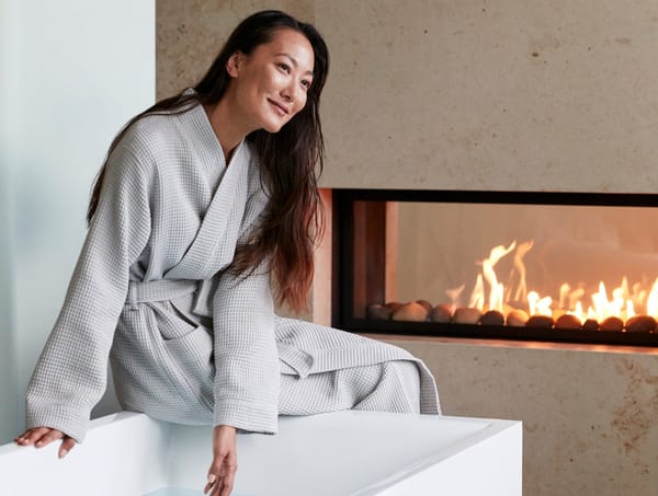 Unisex Organic Waffle Robe - Coyuchi | Fog