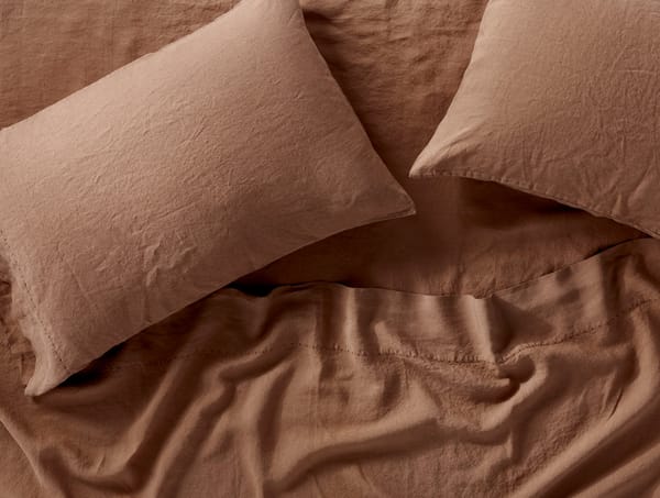 Organic Relaxed Linen Sheets | Redwood