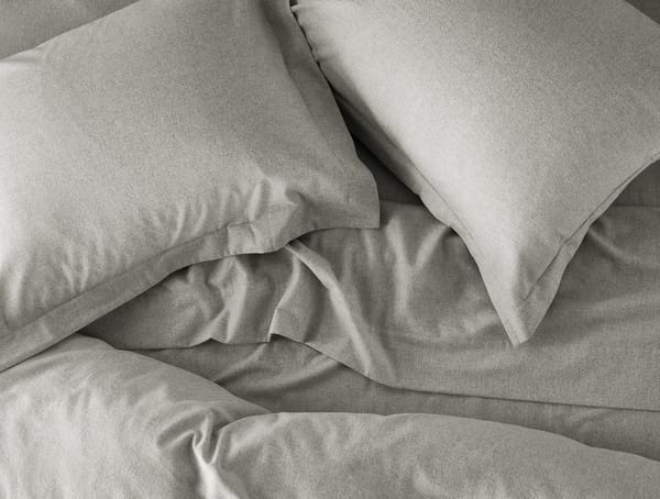 Cloud Brushed™ Organic Flannel Sheet Sets | Pale Gray Heather