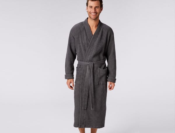 Unisex Organic Waffle Robe - Coyuchi | Shadow