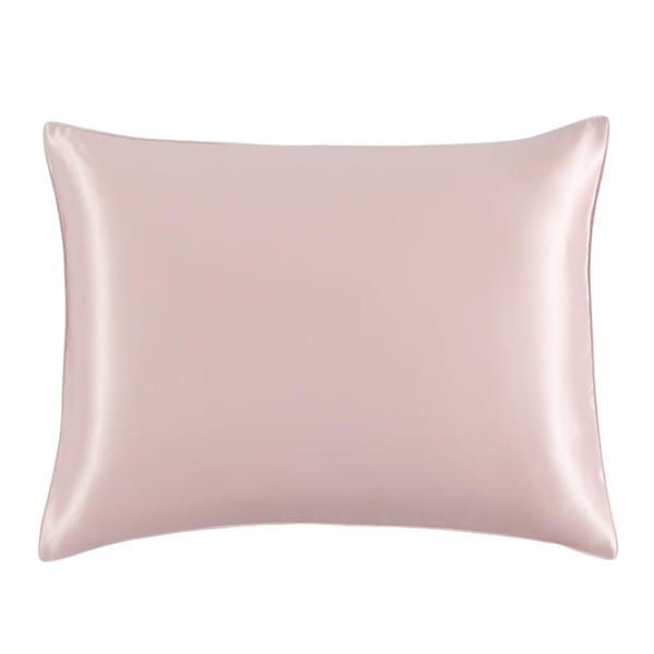 Luxurious blue mulberry silk pillowcase with a smooth satin finish, designed for soft skin and hair care.