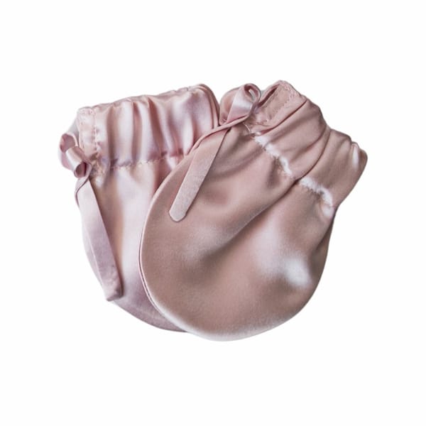 Organic Charmeuse Silk Baby Mittens - Image 3